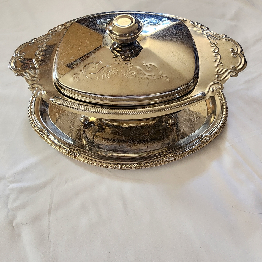 Elegant Silver Plated Serving Dish